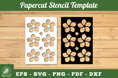 Flowers Pattern Papercut Stencil SVG Product Image 1