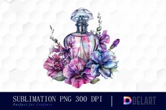 Flowers Perfume Bottle Sublimation PNG Clipart Product Image 1