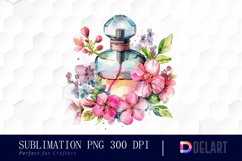 Flowers Perfume Bottle Watercolor Clipart Product Image 1