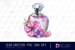 Flowers Perfume Bottle Watercolor Clipart Product Image 1