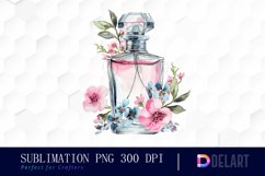 Flowers Perfume Bottle Watercolor Clipart Product Image 1