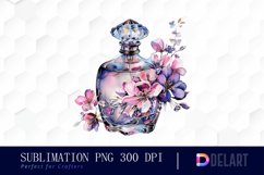 Flowers Perfume Bottle Sublimation PNG Clipart Product Image 1