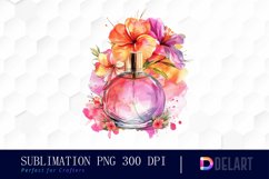 Flowers Perfume Bottle Watercolor Clipart Product Image 1