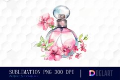 Flowers Perfume Bottle Sublimation PNG Clipart Product Image 1