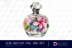 Flowers Perfume Bottle Watercolor Clipart Product Image 1
