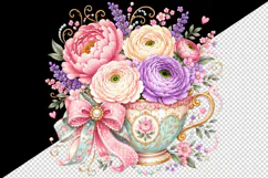 Flowers tumbler, mug wrap, clipart sublimation design Product Image 2