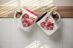 Flowers tumbler, mug wrap, clipart sublimation design Product Image 3