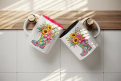 Flowers tumbler, mug wrap, clipart sublimation design Product Image 3