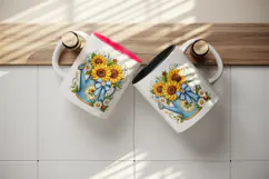 Flowers tumbler, mug wrap, clipart sublimation design Product Image 3
