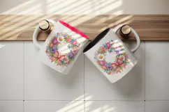 Flowers tumbler, mug wrap, clipart sublimation design Product Image 3