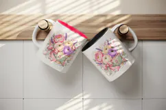 Flowers tumbler, mug wrap, clipart sublimation design Product Image 3