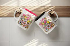 Flowers tumbler, mug wrap, clipart sublimation design Product Image 3