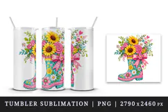Flowers tumbler, mug wrap, clipart sublimation design Product Image 4