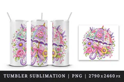 Flowers tumbler, mug wrap, clipart sublimation design Product Image 4