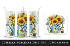 Flowers tumbler, mug wrap, clipart sublimation design Product Image 4