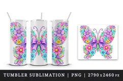 Flowers tumbler, mug wrap, clipart sublimation design Product Image 4