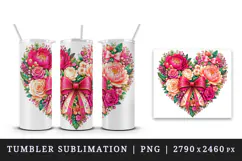 Flowers tumbler, mug wrap, clipart sublimation design Product Image 4