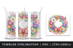 Flowers tumbler, mug wrap, clipart sublimation design Product Image 4