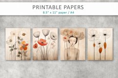 flowers illustration printable paper Product Image 2