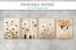 flowers illustration printable papers Product Image 2