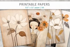 floral junk journal, illustration printable paper Product Image 1