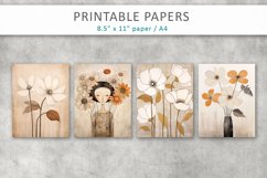 floral junk journal, illustration printable paper Product Image 2