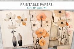 flowers vintage junk journal, printable illustration Product Image 1