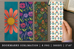Flowers bookmarks printable sublimation bookmark design Product Image 1