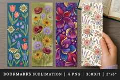 Flowers bookmarks printable sublimation bookmark design Product Image 1