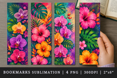 Flowers bookmarks printable sublimation bookmark design Product Image 1