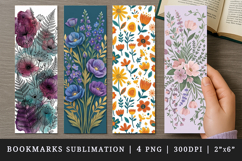 Flowers bookmarks printable sublimation bookmark design Product Image 1