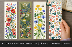 Flowers bookmarks printable sublimation bookmark design Product Image 1