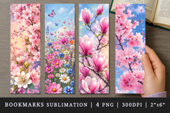 Flowers bookmarks printable sublimation bookmark design Product Image 1