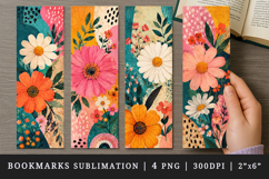 Flowers bookmarks printable sublimation bookmark design Product Image 1