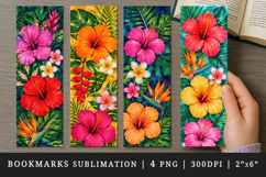 Flowers bookmarks printable sublimation bookmark design Product Image 1