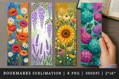 Flowers bookmarks printable sublimation bookmark design Product Image 1