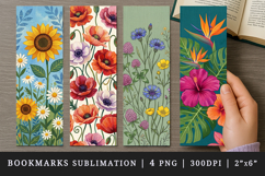 Flowers bookmarks printable sublimation bookmark design Product Image 1