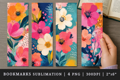 Flowers bookmarks printable sublimation bookmark design Product Image 1