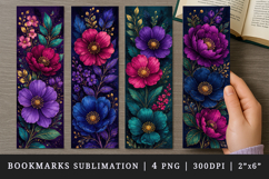 Flowers bookmarks printable sublimation bookmark design Product Image 1