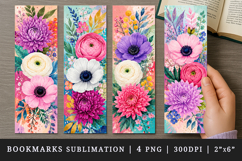 Flowers bookmarks printable sublimation bookmark design Product Image 1