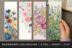 Flowers bookmarks printable sublimation bookmark design Product Image 1