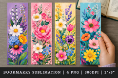 Flowers bookmarks printable sublimation bookmark design Product Image 1