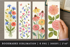 Flowers bookmarks printable sublimation bookmark design Product Image 1