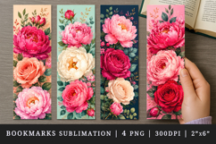 Flowers bookmarks printable sublimation bookmark design Product Image 1