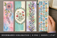 Flowers bookmarks printable sublimation bookmark design Product Image 1