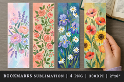 Flowers bookmarks printable sublimation bookmark design Product Image 1