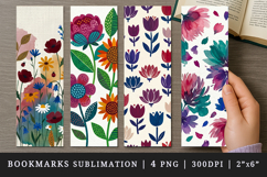 Flowers bookmarks printable sublimation bookmark design Product Image 1