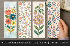 Flowers bookmarks printable sublimation bookmark design Product Image 1