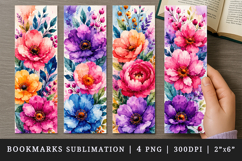 Flowers bookmarks printable sublimation bookmark design Product Image 1