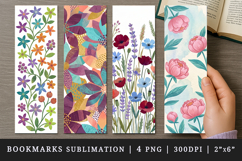 Flowers bookmarks printable sublimation bookmark design Product Image 1